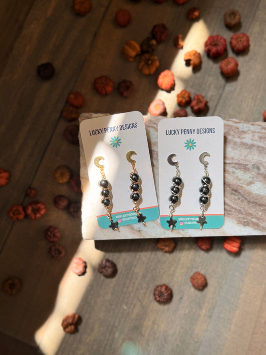 Wrapped Hematite Earrings