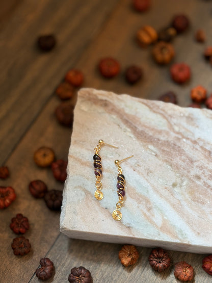Mini Wrapped Lepidolite Earrings
