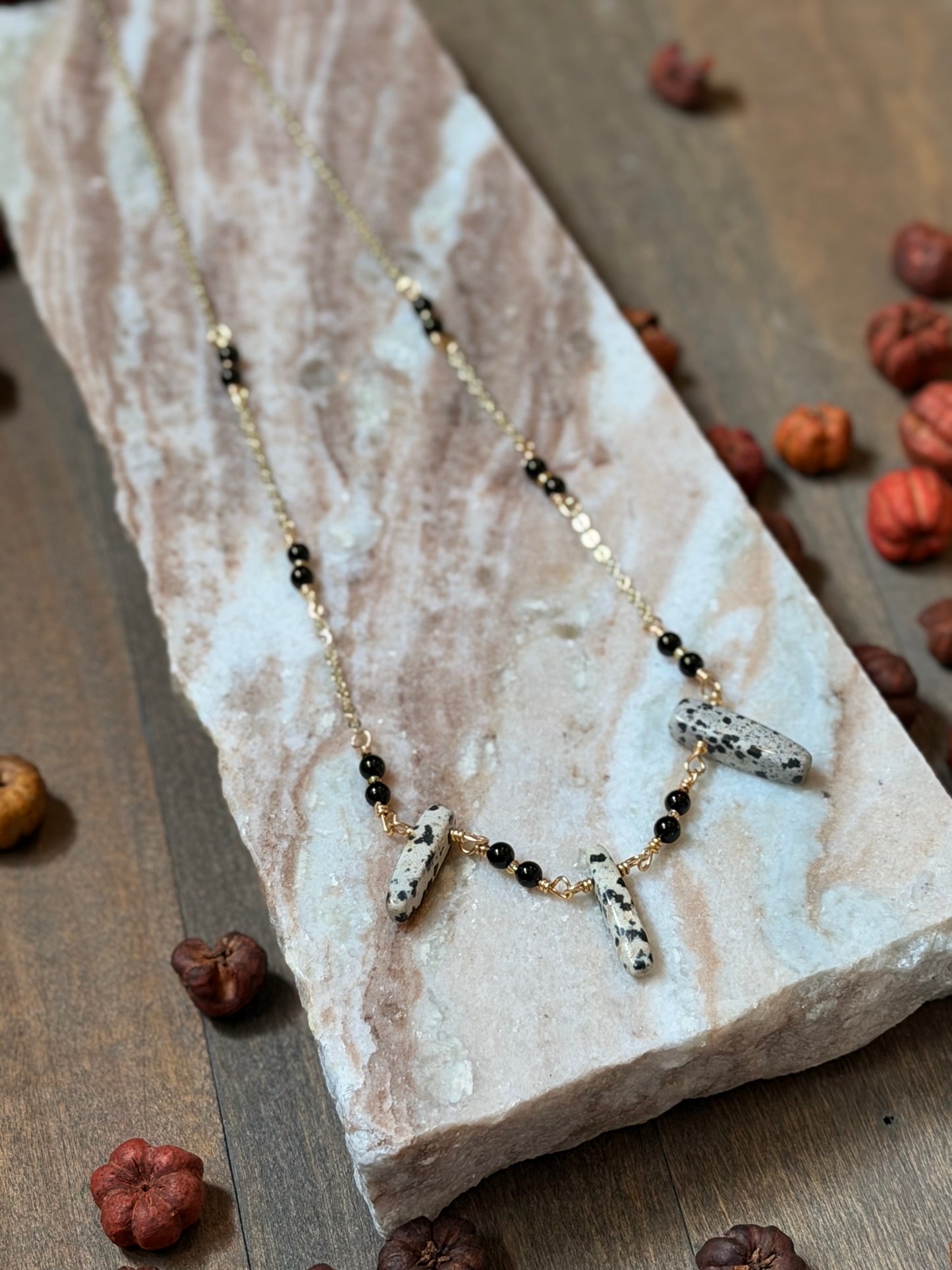 Dalmatian Jasper Chip Necklace