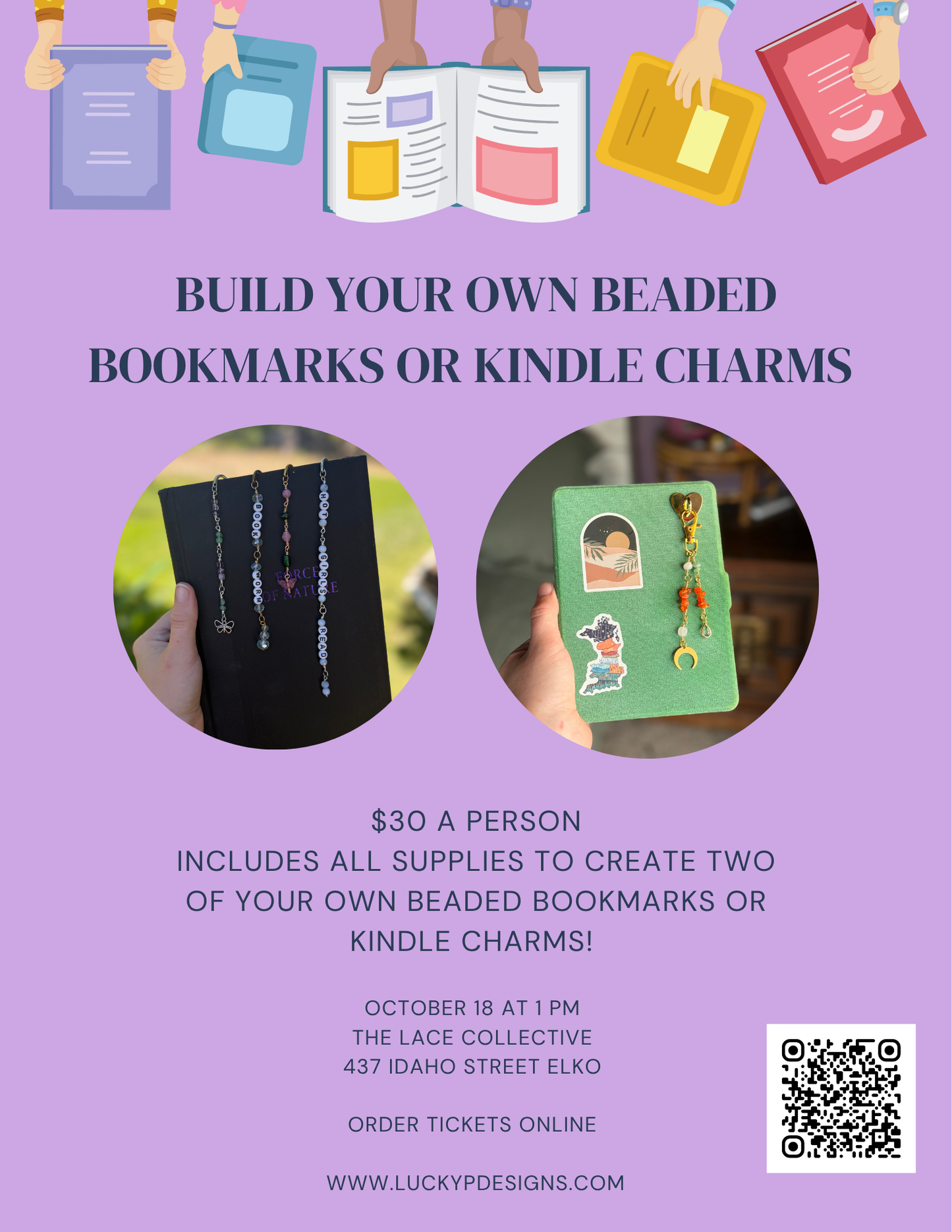 Beaded Bookmark/Kindle Charm Workshop | The Lace Collective | October 18th