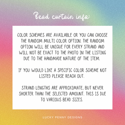 Beaded Curtain Sun catcher Strands