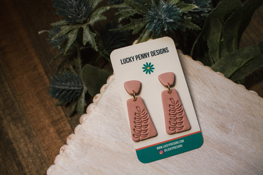 Pink Floral Imprint Dangles