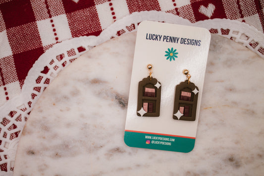 Pink Bookshelf Earrings *MADE TO ORDER