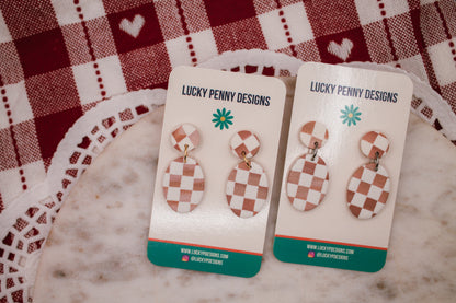 Pink Checkered Print Ovals