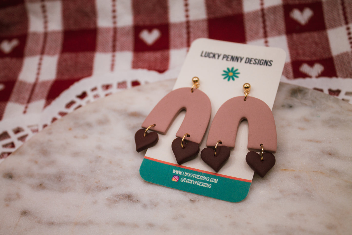 Pink Rainbows with Red Hearts