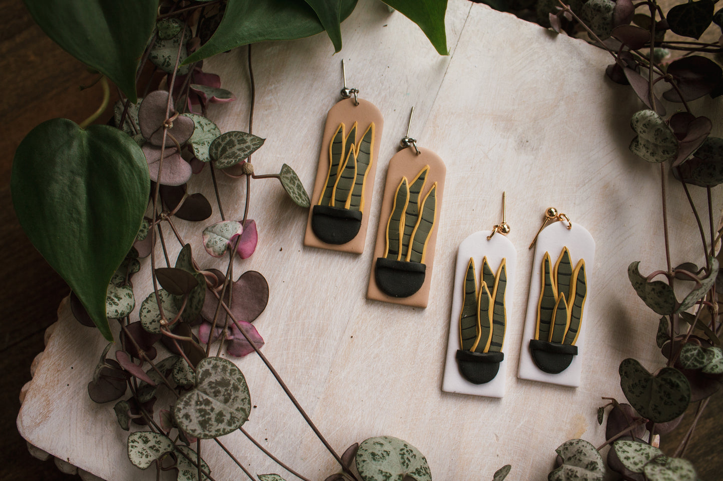 Snake Plant Earrings