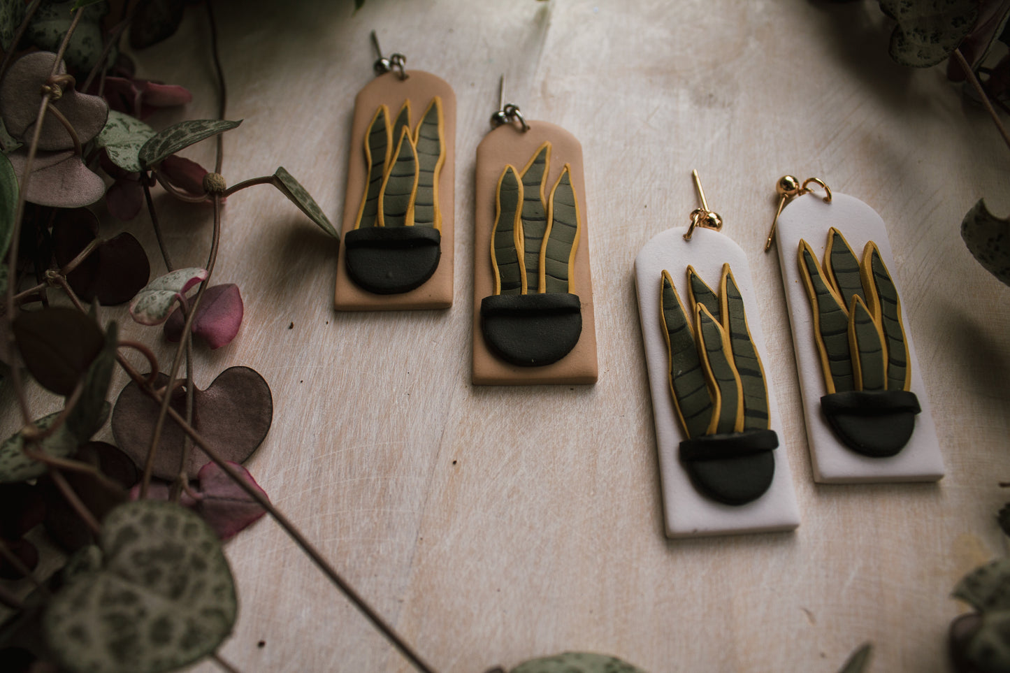 Snake Plant Earrings
