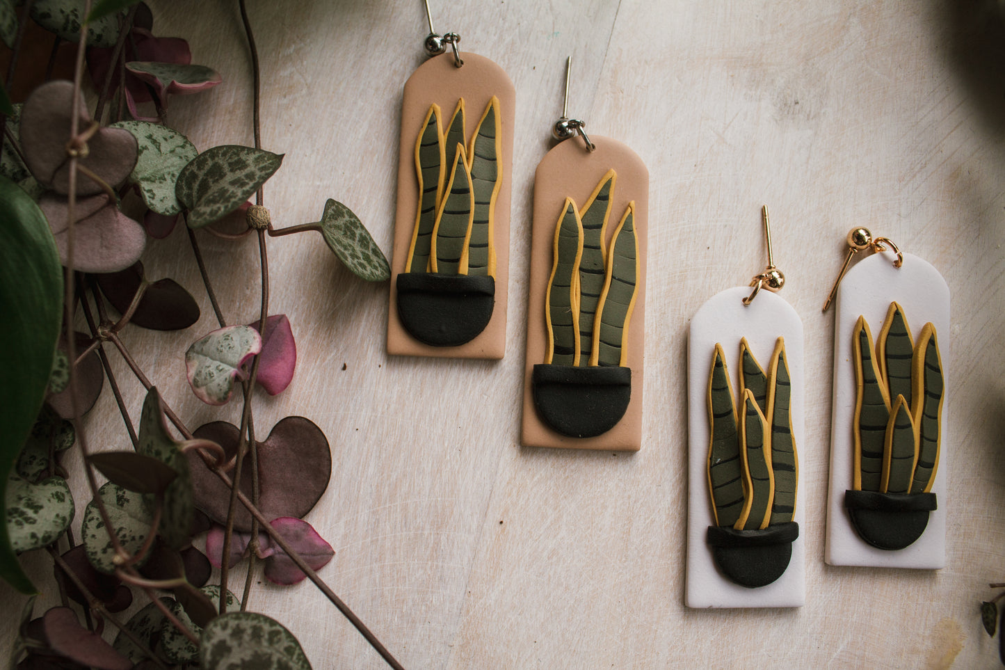 Snake Plant Earrings