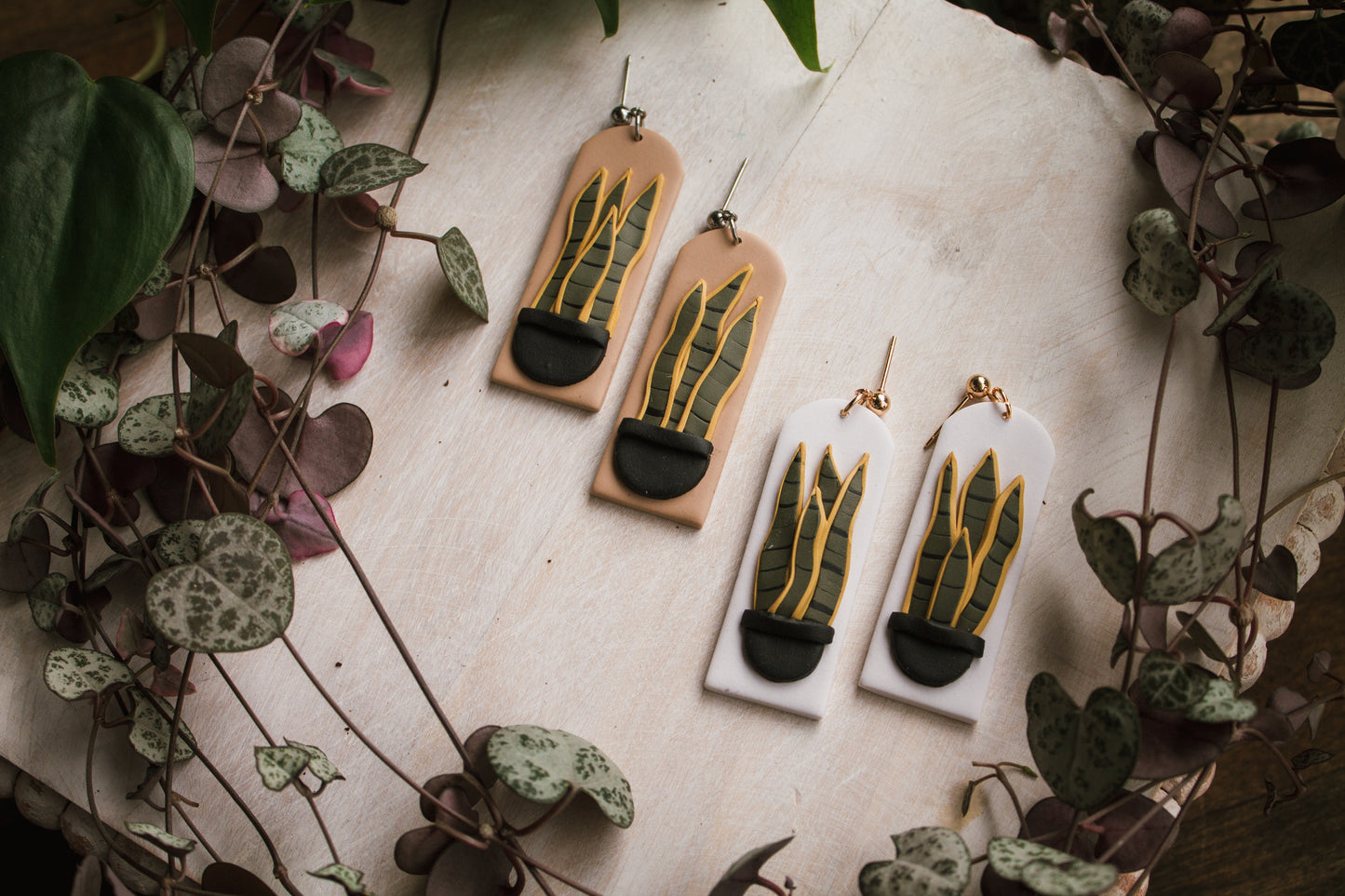 Snake Plant Earrings