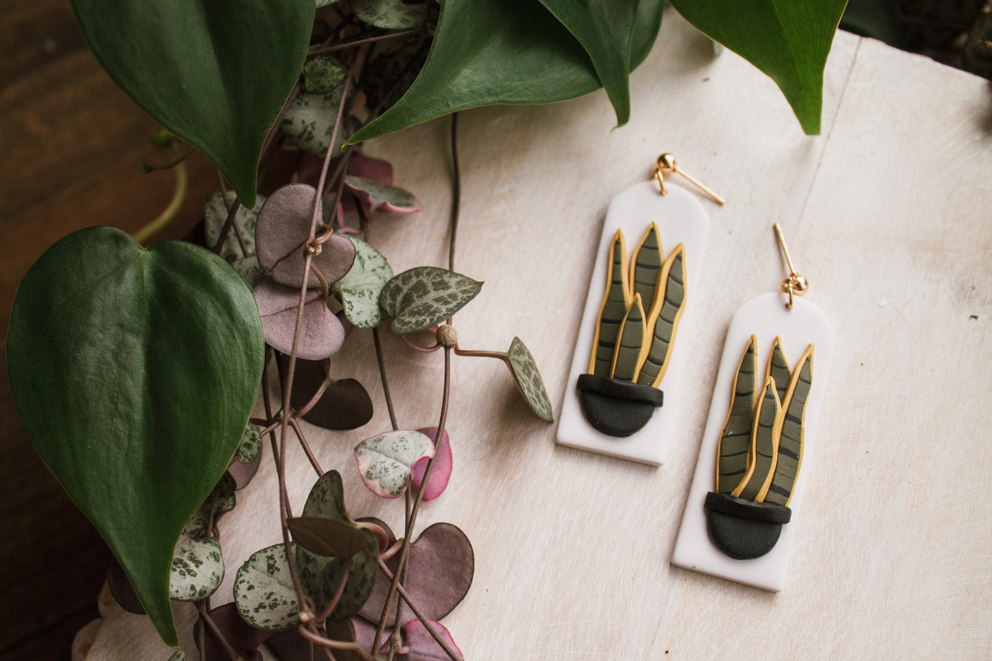 Snake Plant Earrings