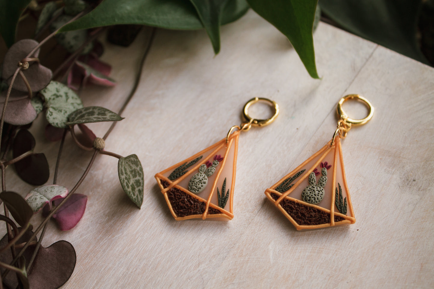 Plant Terrarium Earrings