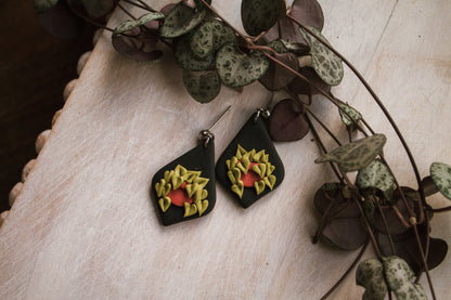 Neon Philodendron Earrings