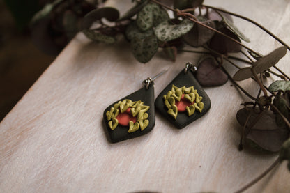 Neon Philodendron Earrings