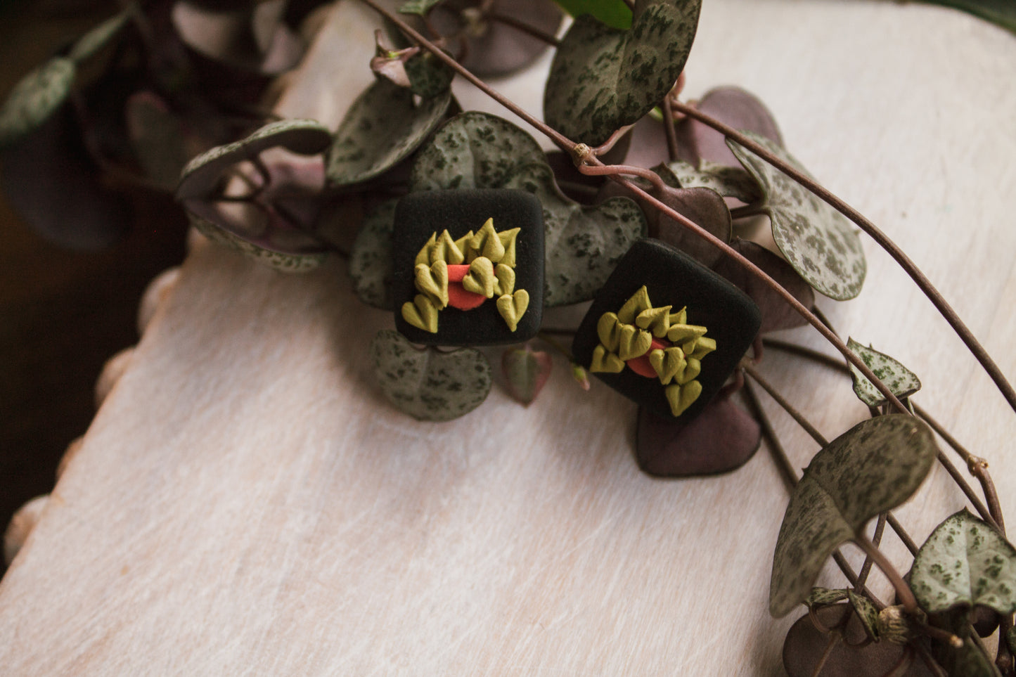 Neon Philodendron Studs