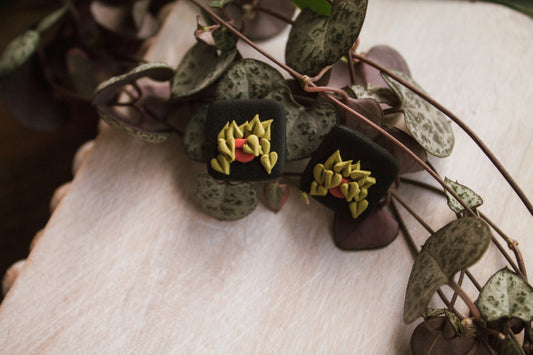 Neon Philodendron Studs