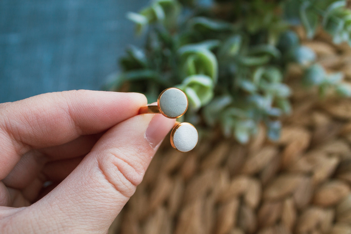 Sage and Opal Adjustable Ring