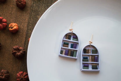 Purple Lovers Bookshelf Earrings *Made To Order