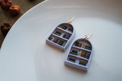 Purple Lovers Bookshelf Earrings *Made To Order