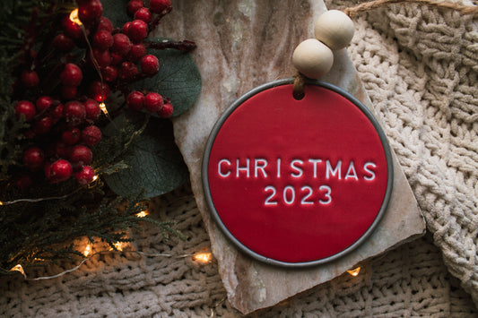 Green and Red Christmas 2023 Ornament