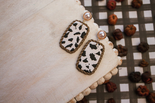 Cow Print with Pearls