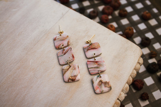 Marbled Scrappy Square Earrings