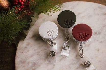 Simple Holiday Badge Reels (Red, Green and Speckled White)