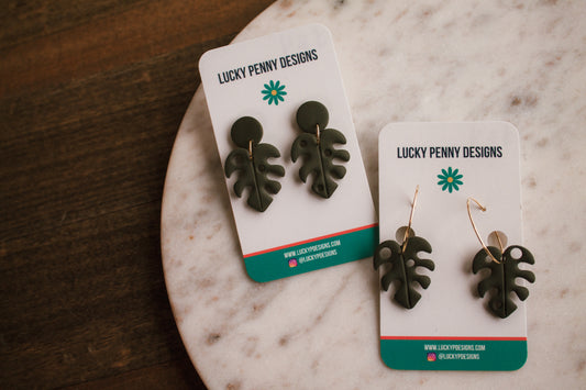 Monstera Earrings