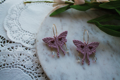 Lover Moth Hoop Earrings