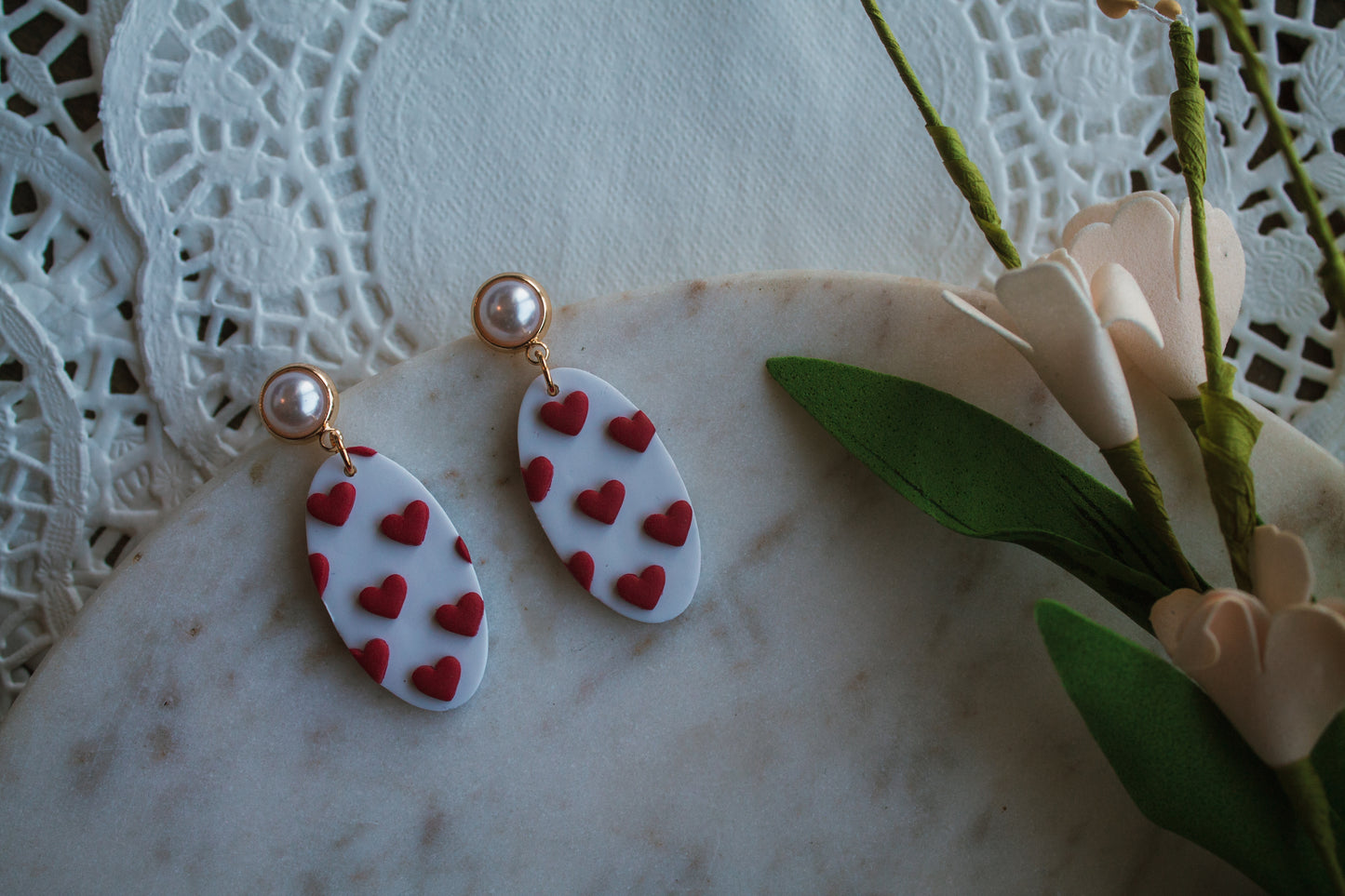 Oval Heart Earrings