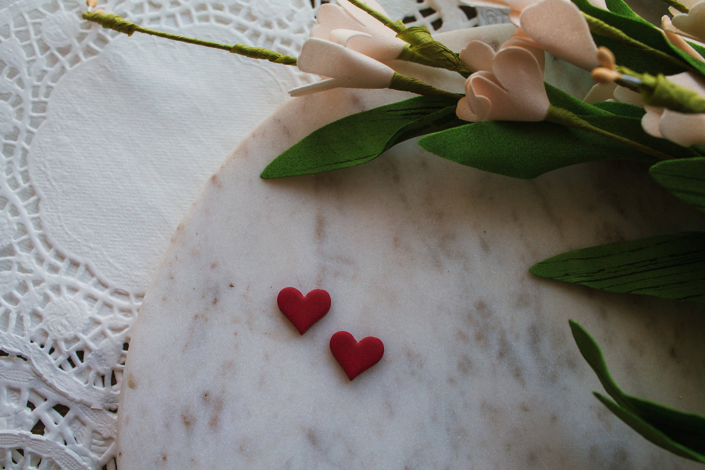 Red Heart Studs