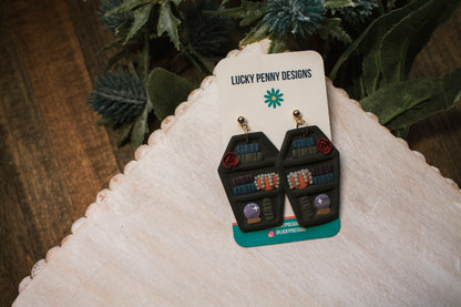 Tombstone Bookshelf Earrings