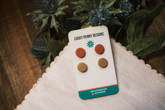 Orange and Beige Studs