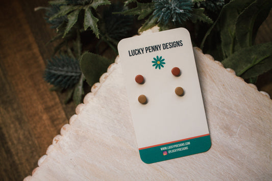 Orange and Beige Micro Studs