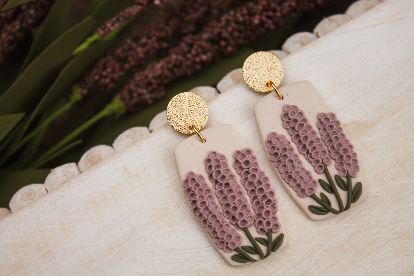June Earring of The Month - Lavender Florals