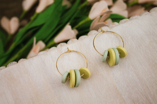 Candy Hoops - Mint Green and Yellow Style 2
