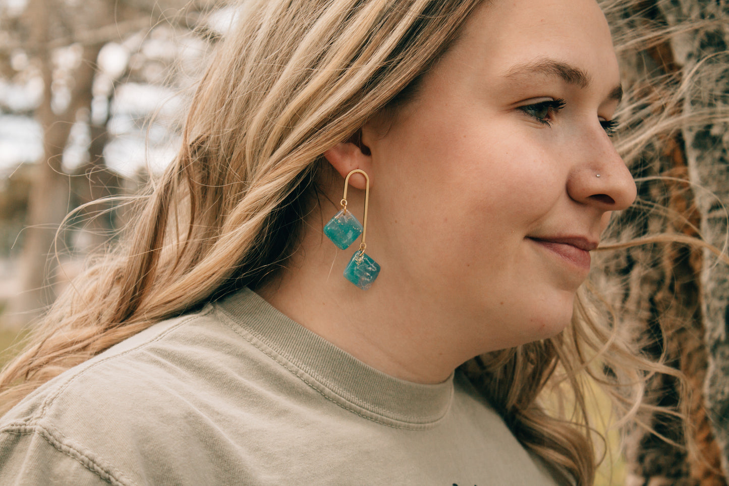 The Lucy - Sea Glass Marbled Dangles
